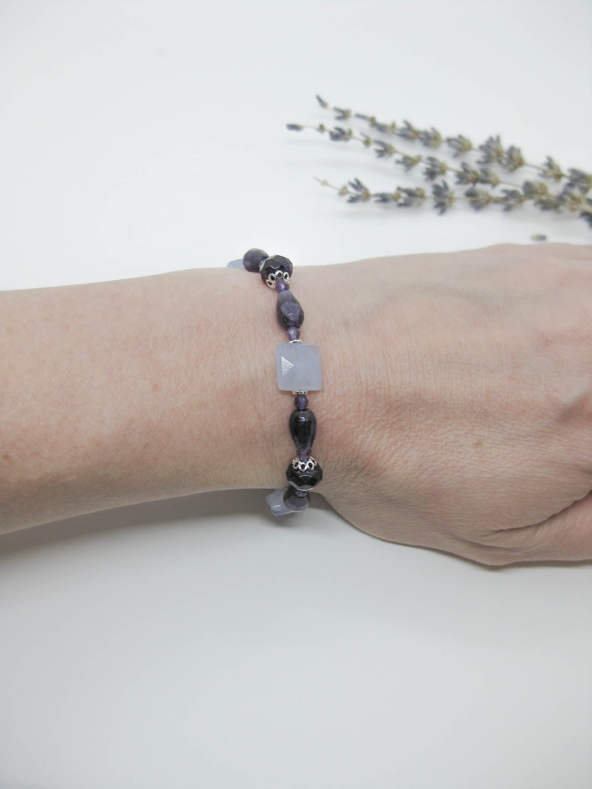 Blue Lace Agate Beads String